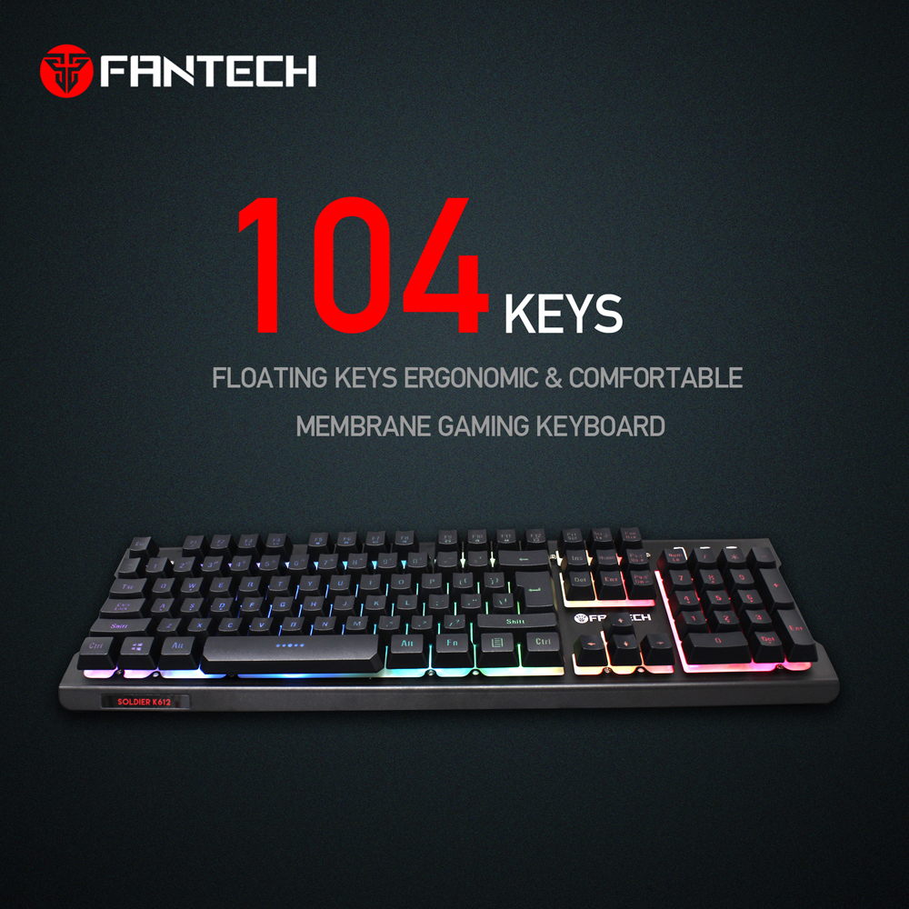 FanTech Soldier Gaming Keybaord  With Colored LED lights Black