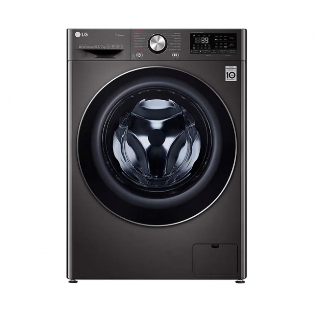 LG Washer Dryer 10.5/7kg Inverter DD motor TurboWash 360 (Wi-Fi) Black Steel