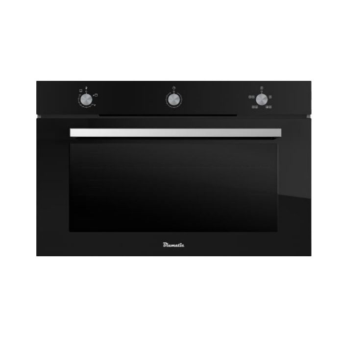 Blumatic 90cm built in Gas Oven 1 Convection Fans - Black Glass