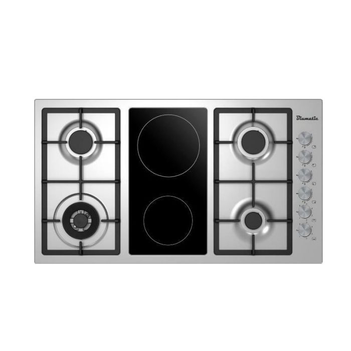 Blumatic Hob 90cm 4Burners Gas + 2Burners Ceramic Stainless steel