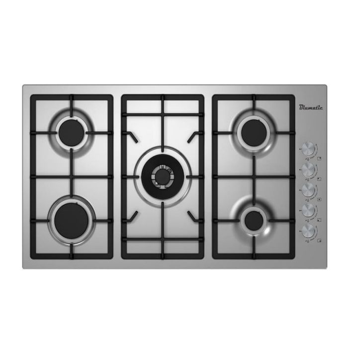 Blumatic Hob 90cm 5Burners Full Safety Side Knobs Stainless steel