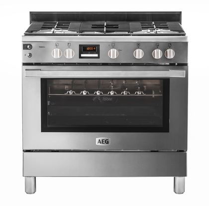 AEG Gas Cooker 5Burners 125L Full Safety with Fan Cast Iron