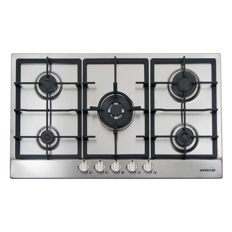 SuperChef Hob 90cm 5 Burners - Inox