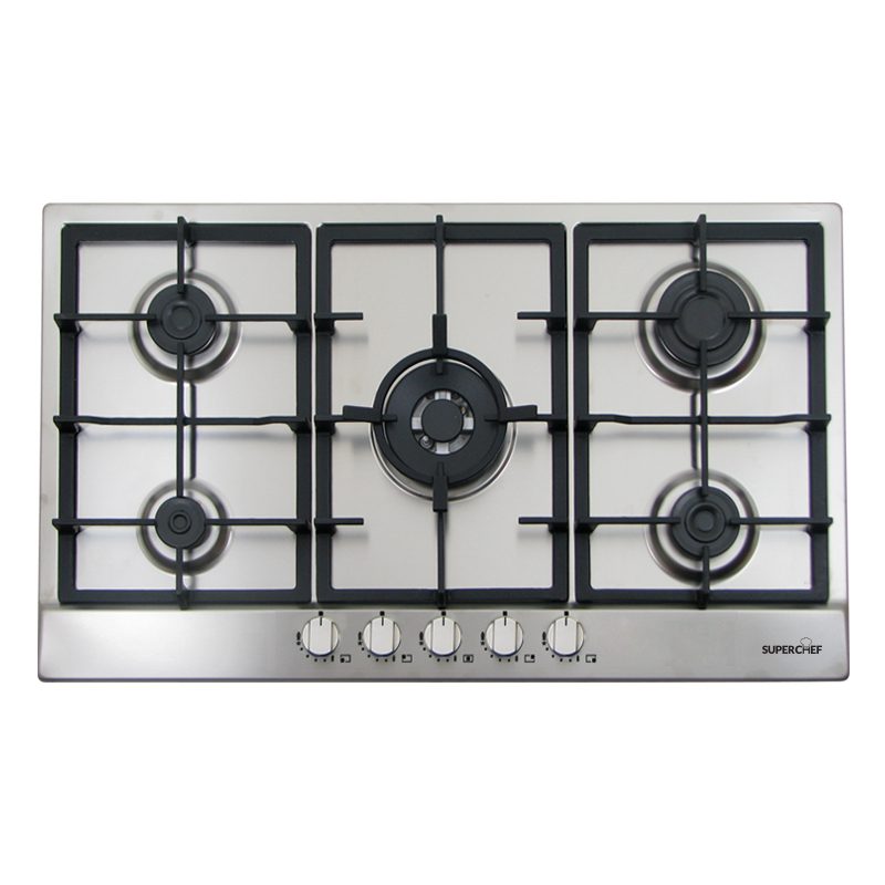 SuperChef Hob 90cm 5 Burners Full Safety Inox