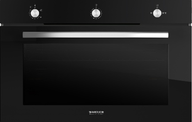maieler built-in oven gas 90cm 1 fan 120L black