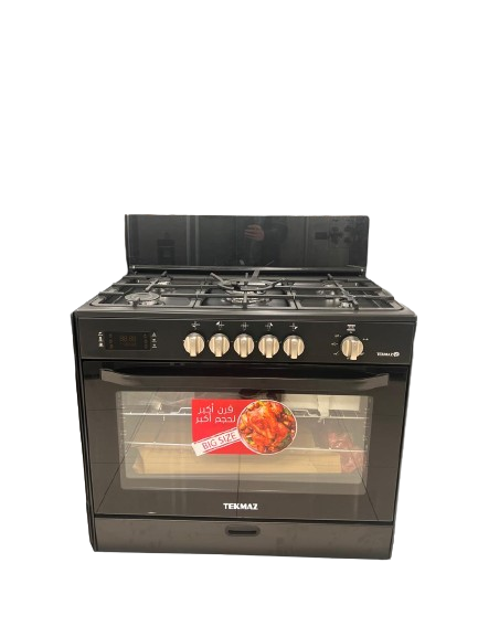 Tekmaz Gas Cooker 90cm with Fan Digita - Black (GSB90)