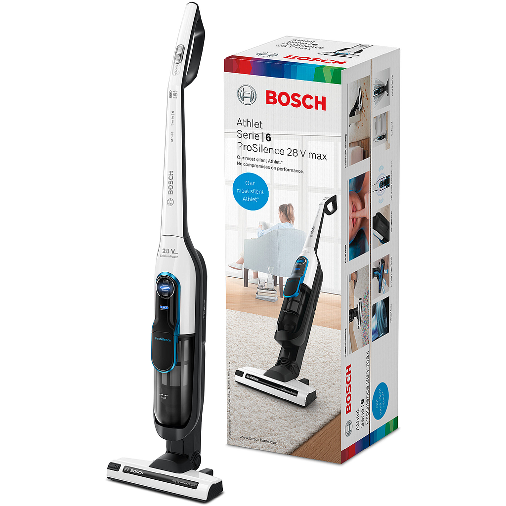 BOSCHبوش مكنسة عالشحن طراز 6 28فولت لون ابيض+اسود | STICK VACVACUUM CLEANERS