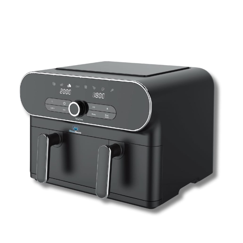 home electric air fryer dualcook - black