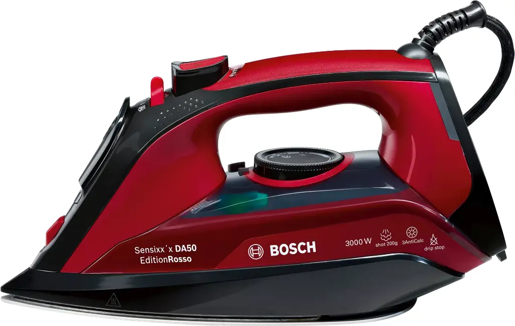 Bosch Steam Iron Shot Of Steam 200gr 3000W Black/Red