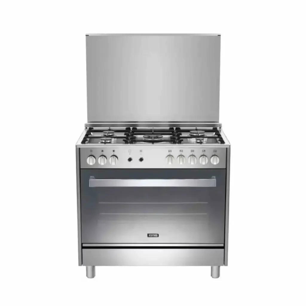 ignis gas cooker 90cm 5 burners cast iron 2 fan stainless steel