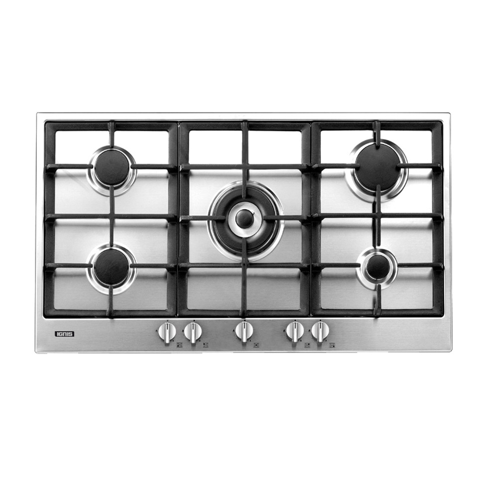 Ignis Hob 90cm 5 Burners Cast Iron Stainless Steel PF95XTC