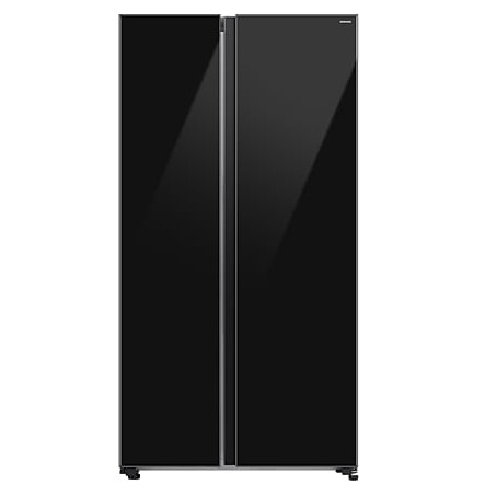 Samsung Refrigerator Side By Side Twin Cooling 680L Bespoke - Black Glass RS70F65Q1BLV