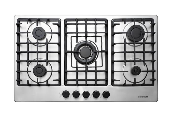 Schubert Built In Gas Hob 90cm Cast Iron - S.Steel