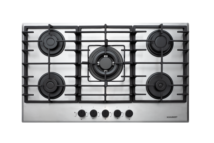 Schubert Built In Gas Hob 90cm Cast Iron- S.Steel