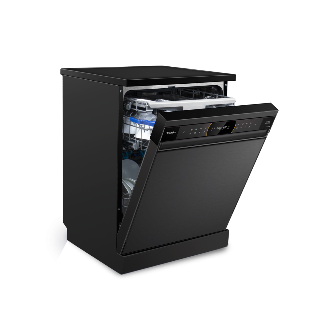 Condor Dishwasher 9 program 3 basket 4 spray inverter Black
