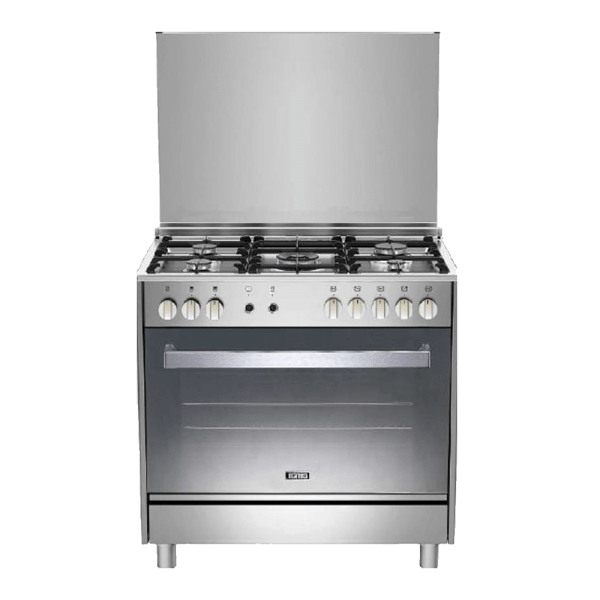 ignis gas cooker 90cm 5 burners full 2fan cast iron - stainless steel (G1961MXF2CCE)
