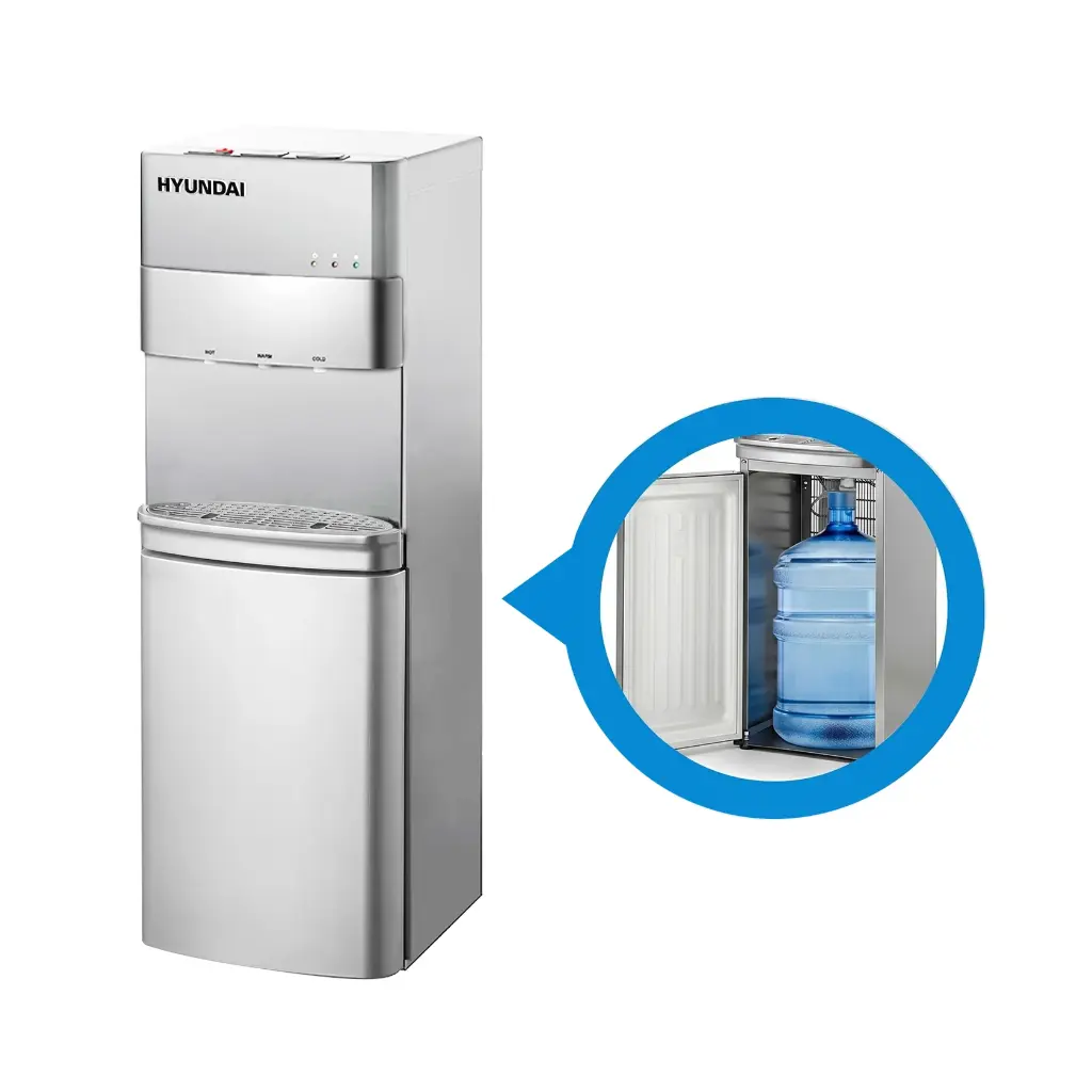 Hyundai bottom loading water cooler - silver
