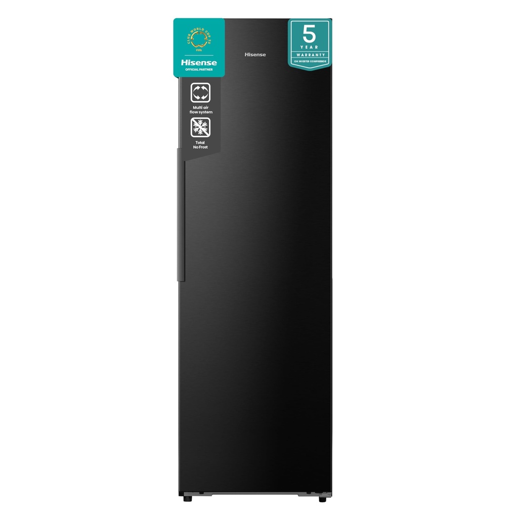 Hisense NoFrost Upright Freezer 301L 7 Drawers Black Steel (FT5k400sbfe)