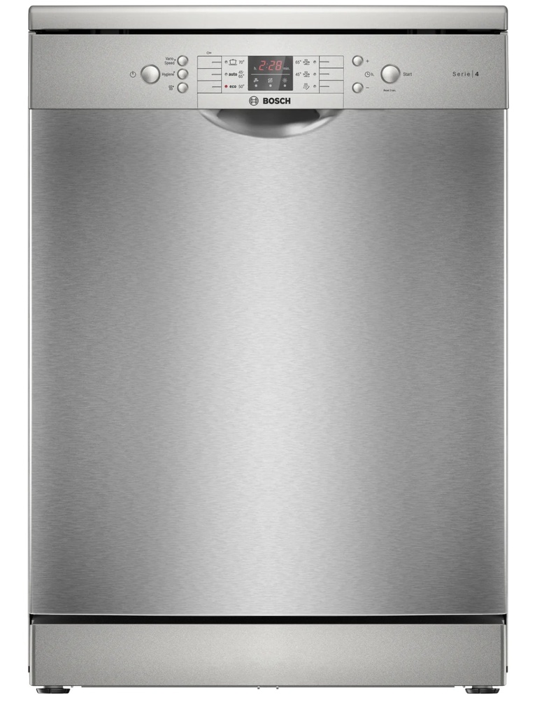 Bosch Dishwasher 6 Programs 3 Sprays 3 Rack 14Set - Brushed S.Steel (SMS46NI20V) Series 4