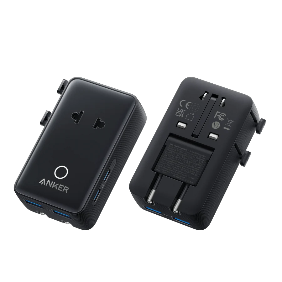 Anker Nano Travel Adapter (5-in-1, 20W, 1-Pack) - Black