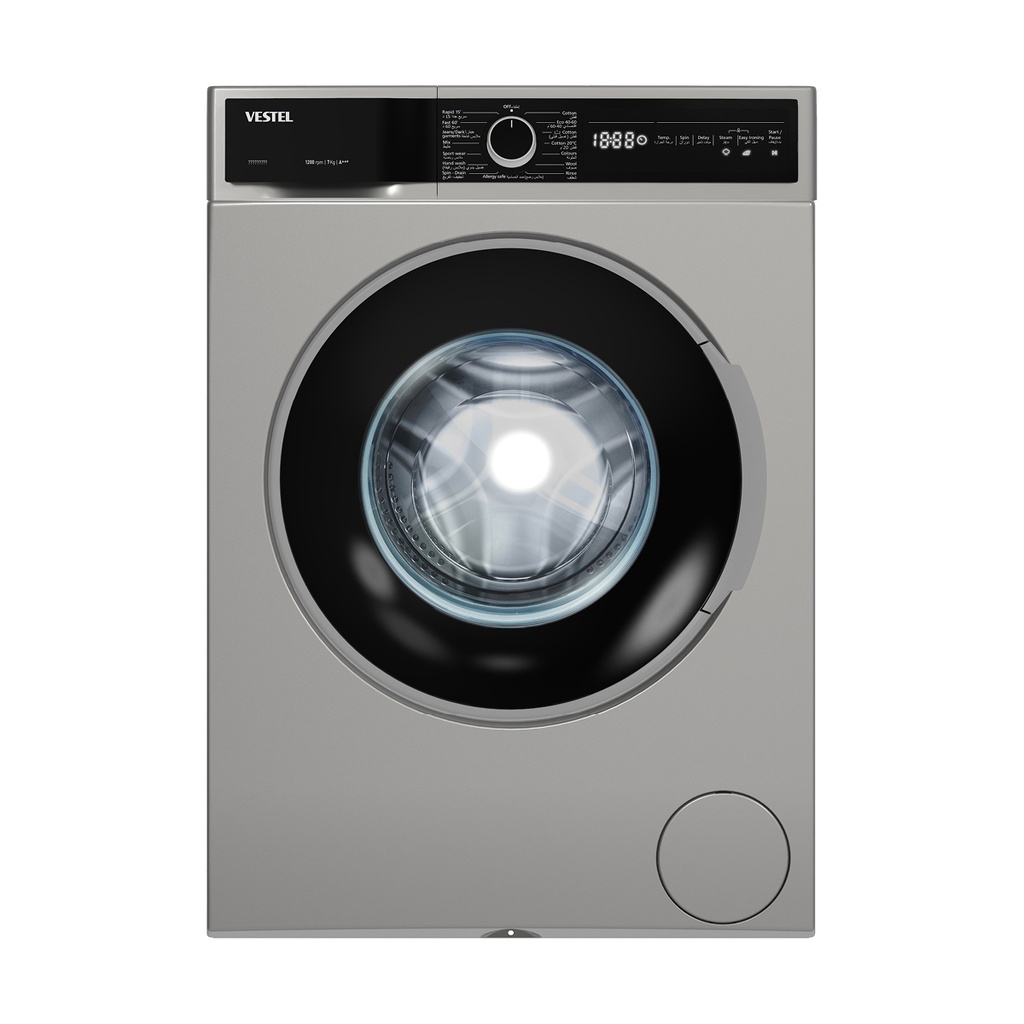 vestel washing machine 7kg 1200rpm silver