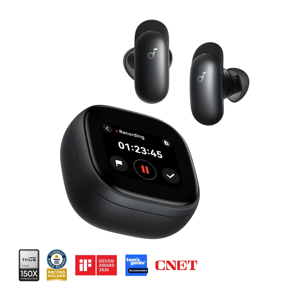 Soundcore Liberty 5 Pro Max Earbuds with AI Note-Taker Smart Case