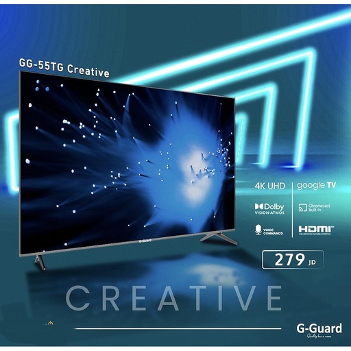 55" G Guard LED Smart TV 4K Dolby Sound GoogleTV - Creative