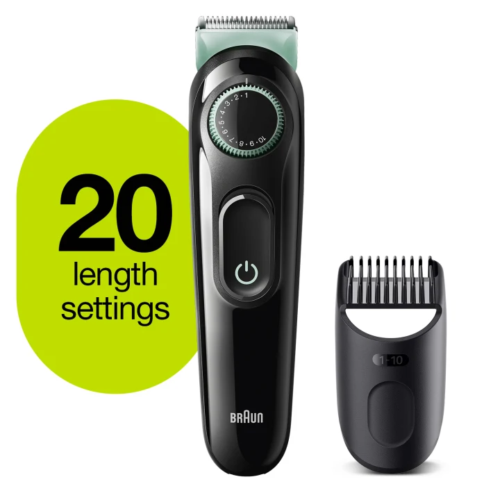 Braun Trimmer with Precision Dial + 1Comb BT3321