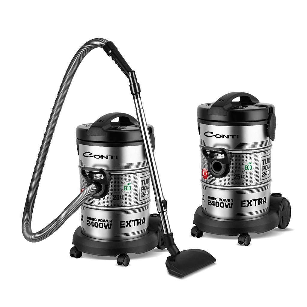 Conti Drum Vacuum Cleaner 2400w 25liter - Silver