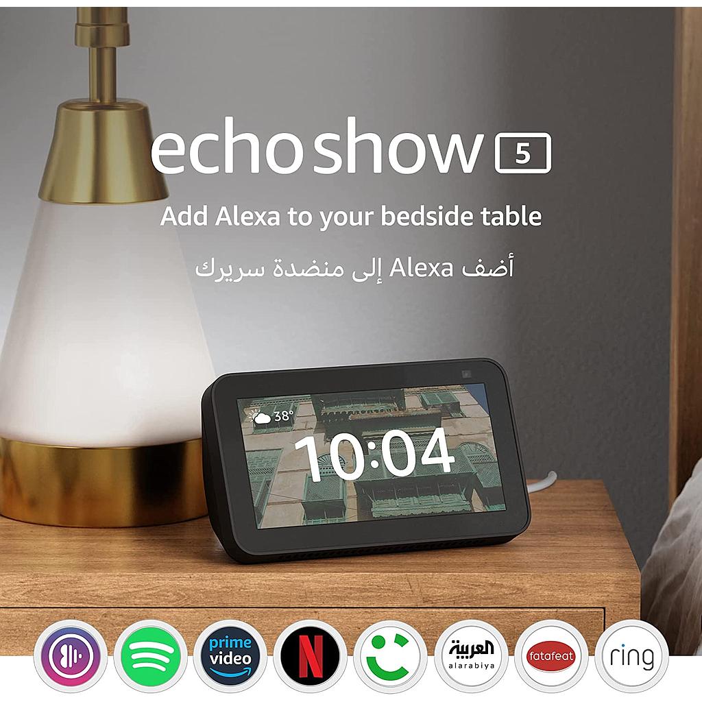 Echo Show 5 (2nd generation) Smart Display with alexa 2MP Camera - Charcoal