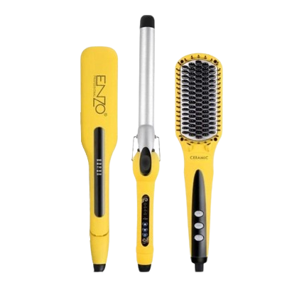 Enzo Hair Straightener +curler +brush EN3955W | BEAUTY