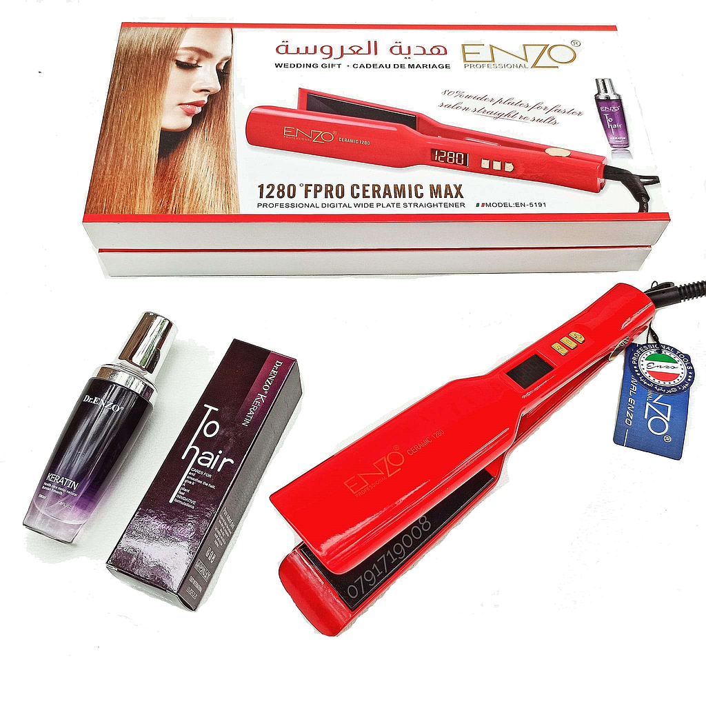 Enzo Hair  Straightener - Red