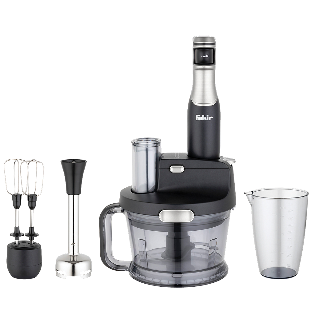 Fakir hand blender set 1000w speed quadro black&silver
