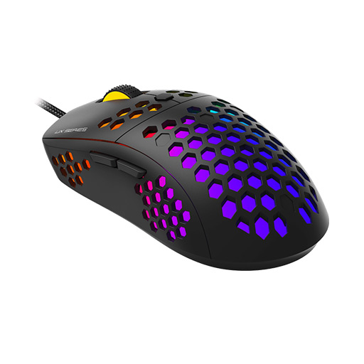FanTech Wired Gaming Mouse With Colored LED Lights - Black (UX2)
