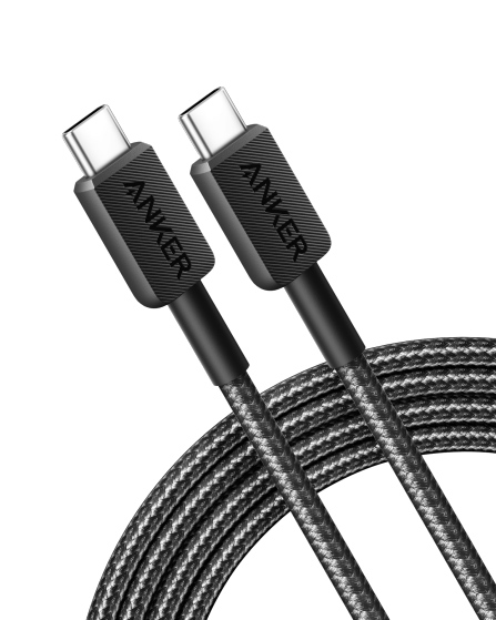 Anker 322 USB-C to USB-C Cable (6ft Braided) - Black