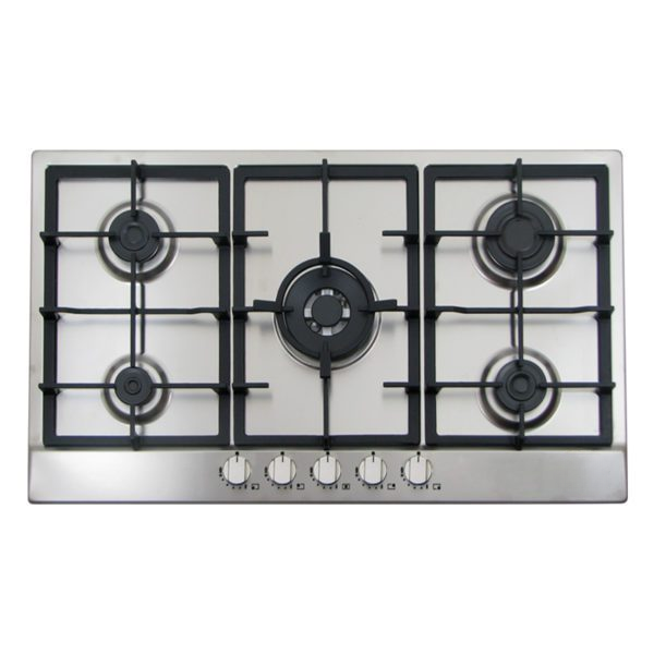 G3 Ferrari Hob 90cm 5 Gas Burners Cast Iron Support Center Triple Burner