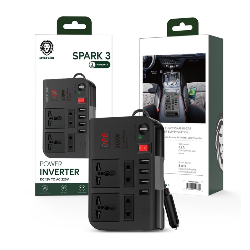 GREEN Lion SPARK 3 Power Inverter 300W Black