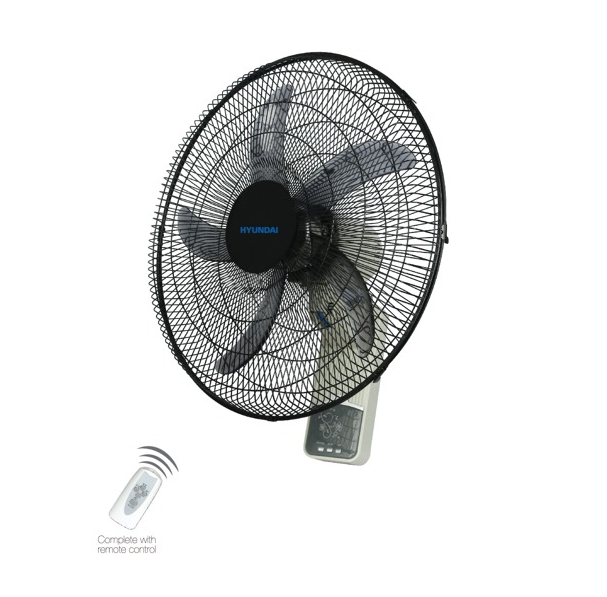 Hyundai Wall Fan 20" with Remote - Black