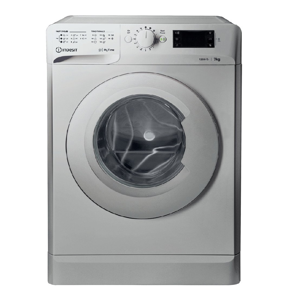 Indesit Washing Machine 7kg 1200rpm MyTime Inverter Silver