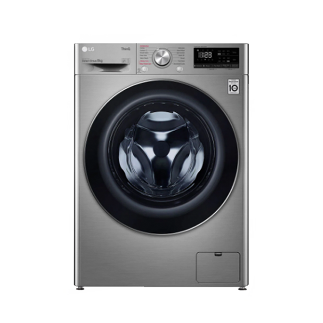 LG Washing Machine 8kg 1200rpm Steam Direct Drive ThinQ - Silver (2025)