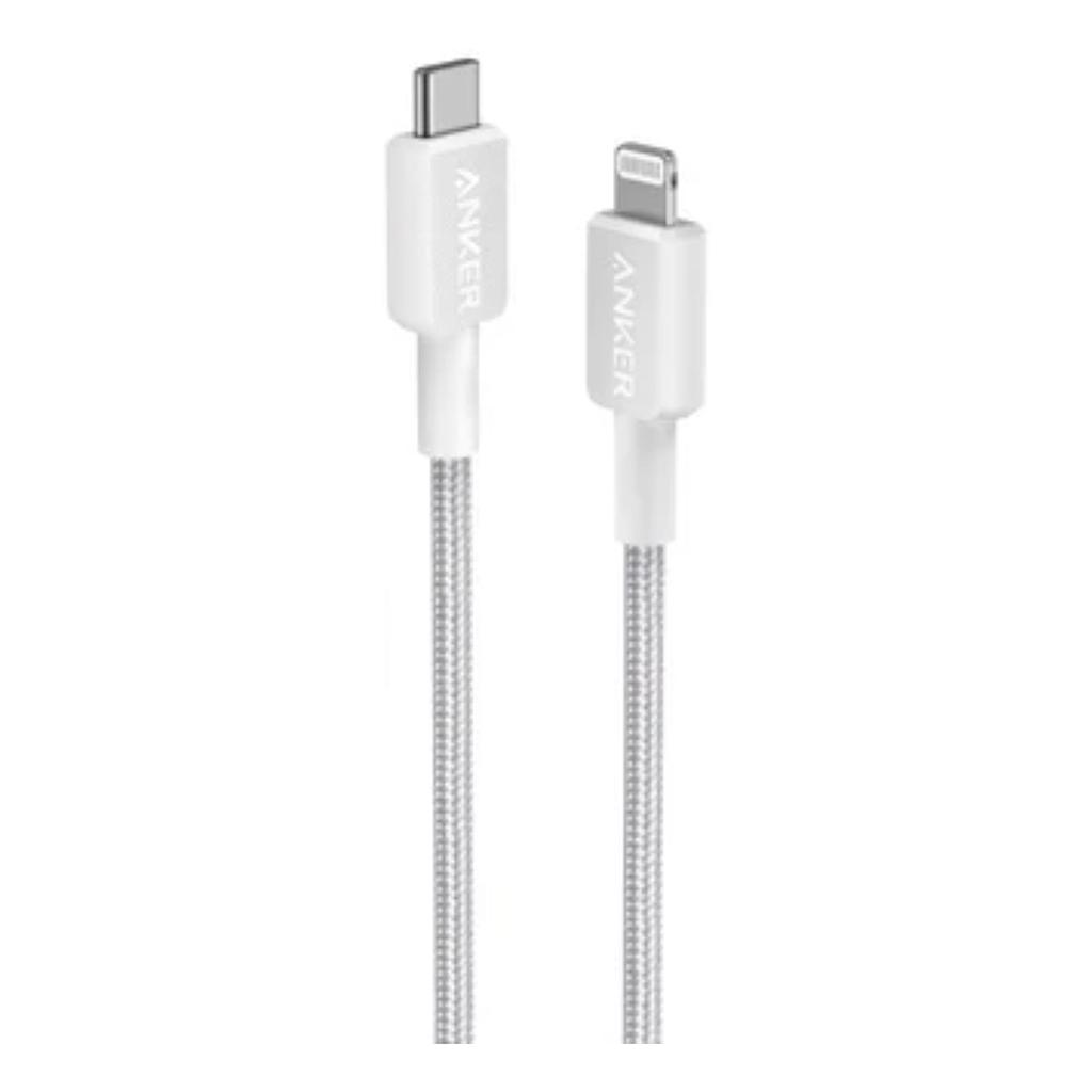 Anker PowerLine (322) USB-C to Lightning Connector (3ft Braided  Cable)  - White