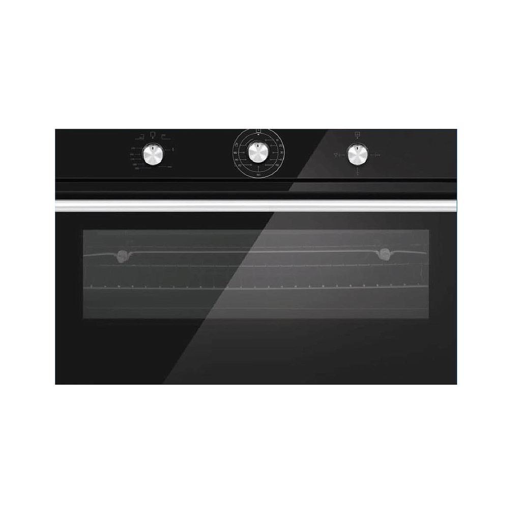 Odul Built-in Gas Oven 90cm 2 Fans Black