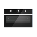 Odul built-in gas oven 90cm 2 fans black