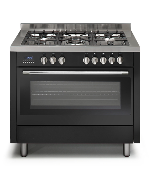 Optima 964615 Gas Cooker 5Burners Full Safety With Fan Cast Iron Black | GAS COOKERS
