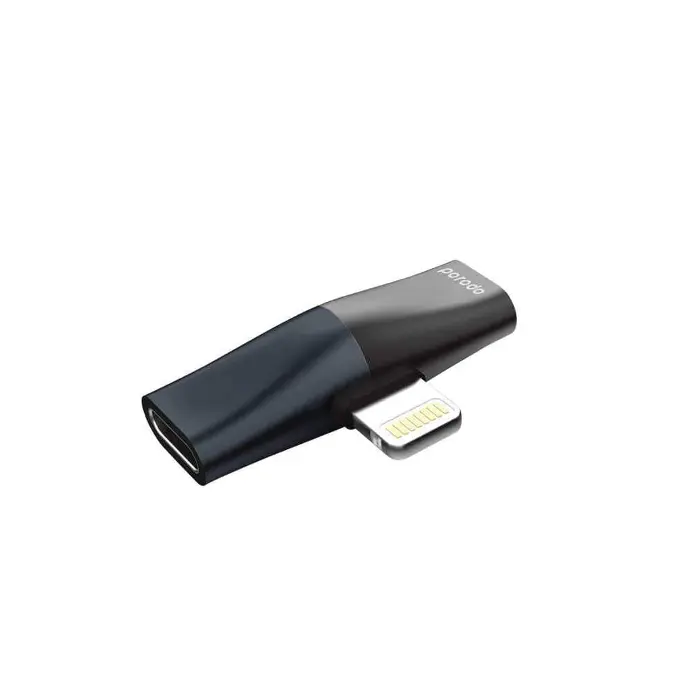 Porodo Dual Lightning Adapter 2A Black