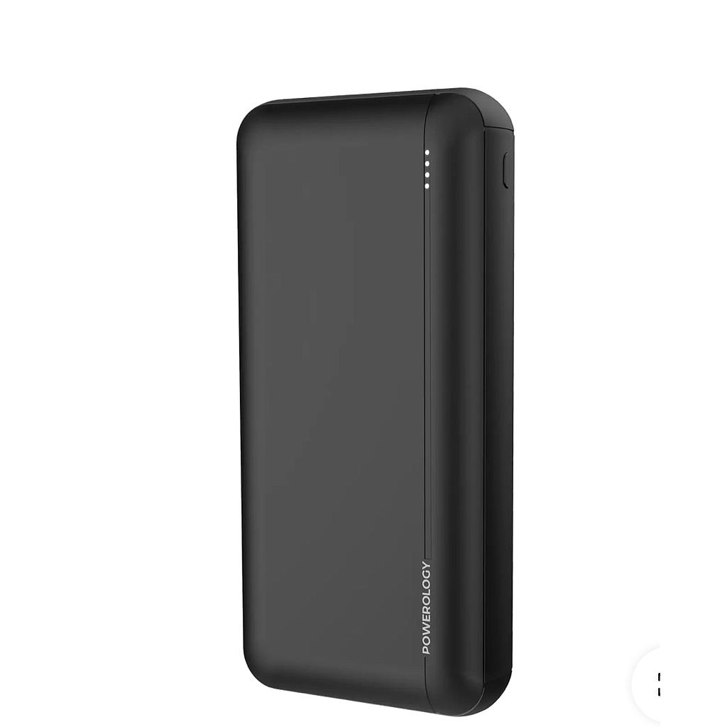 Powerology 10000mAh PD QC polymer Power Bank - Black