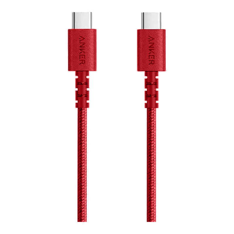 أنكر باور لاين سيليكت + موصل USB-C إلى USB-C 2.0 3 قدم - أحمر