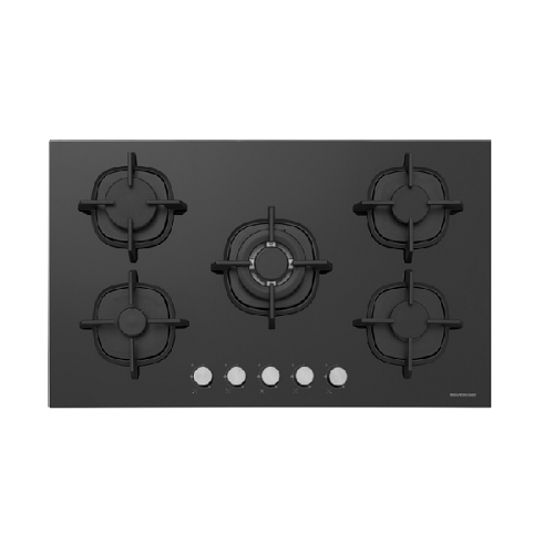 Silverline Hob Black Tempered Glass 90cm 5 burners