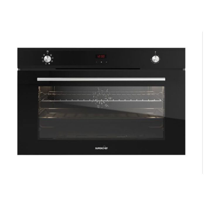 SuperChef Built-in Gas Oven 90cm 120liters XXL with Fan - Black (NEW)