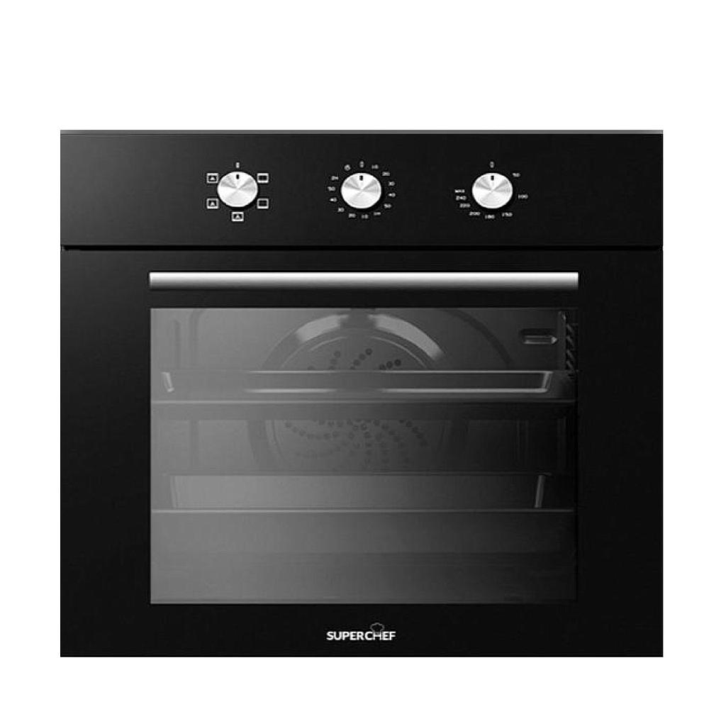 SuperChef Built-in Oven 60cm 67Liter with Fan Black Electric